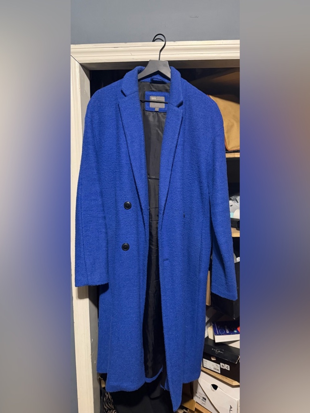 ASOS Men's Cobalt Blue Pea Coat